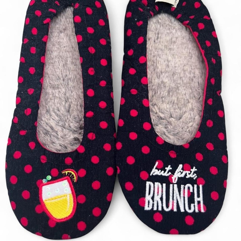 Polka Dot Dearfoams Brunch Slippers Women's Size 8 - Picture 2 of 6